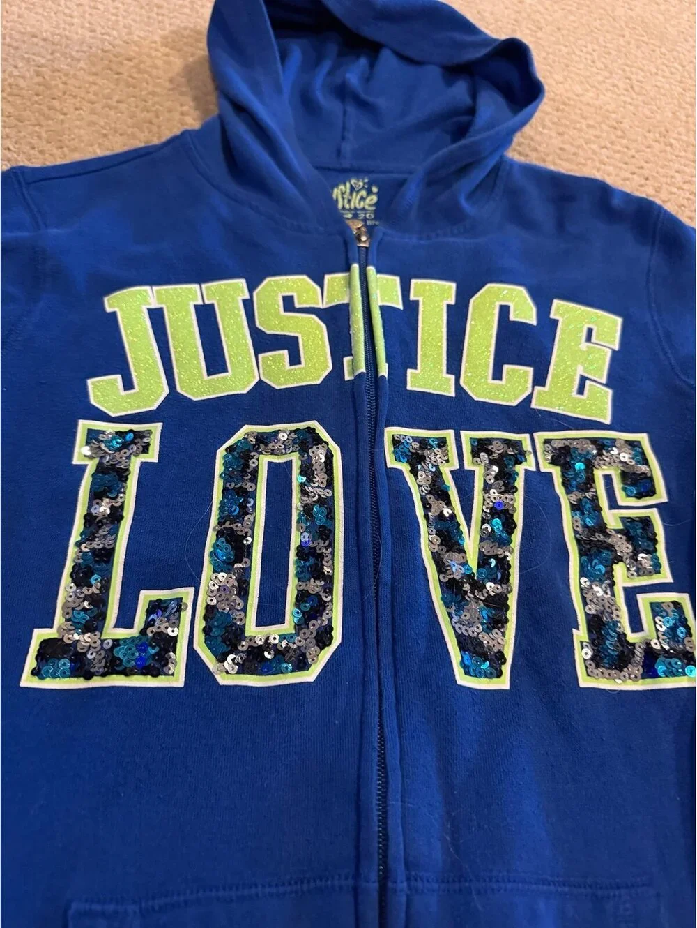 Justice size 20 blue hoodie